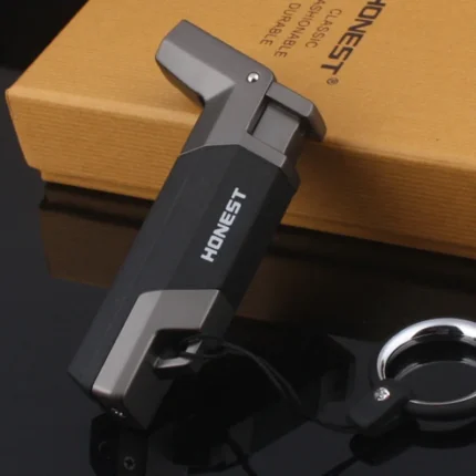 Windproof Portable Turbine Spray Gun Butane Lighter , Key Ring, Cigar Cigarette Accessories, Outdoor Gadgets, Men's Gift